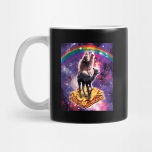 Space Cat Llama Alpaca Riding Lasagne Mug